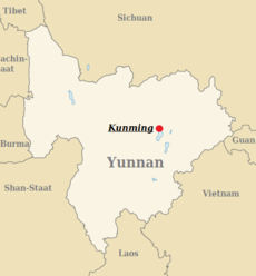 Karte Yunnans