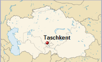 GeoPositionskarte Turkestan - Position von Taschkent.png